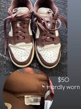 Nike Women’s Brown and Cream Low-Top Sneakers